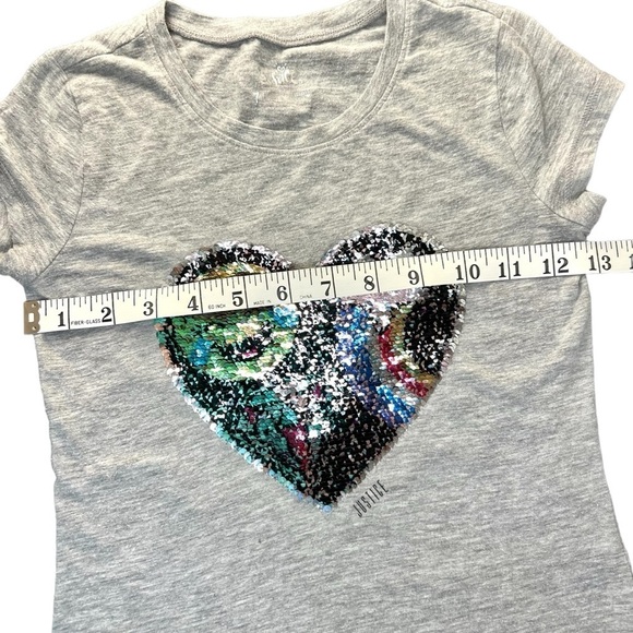 💜Justice flip sequin heart tee - Picture 9 of 10